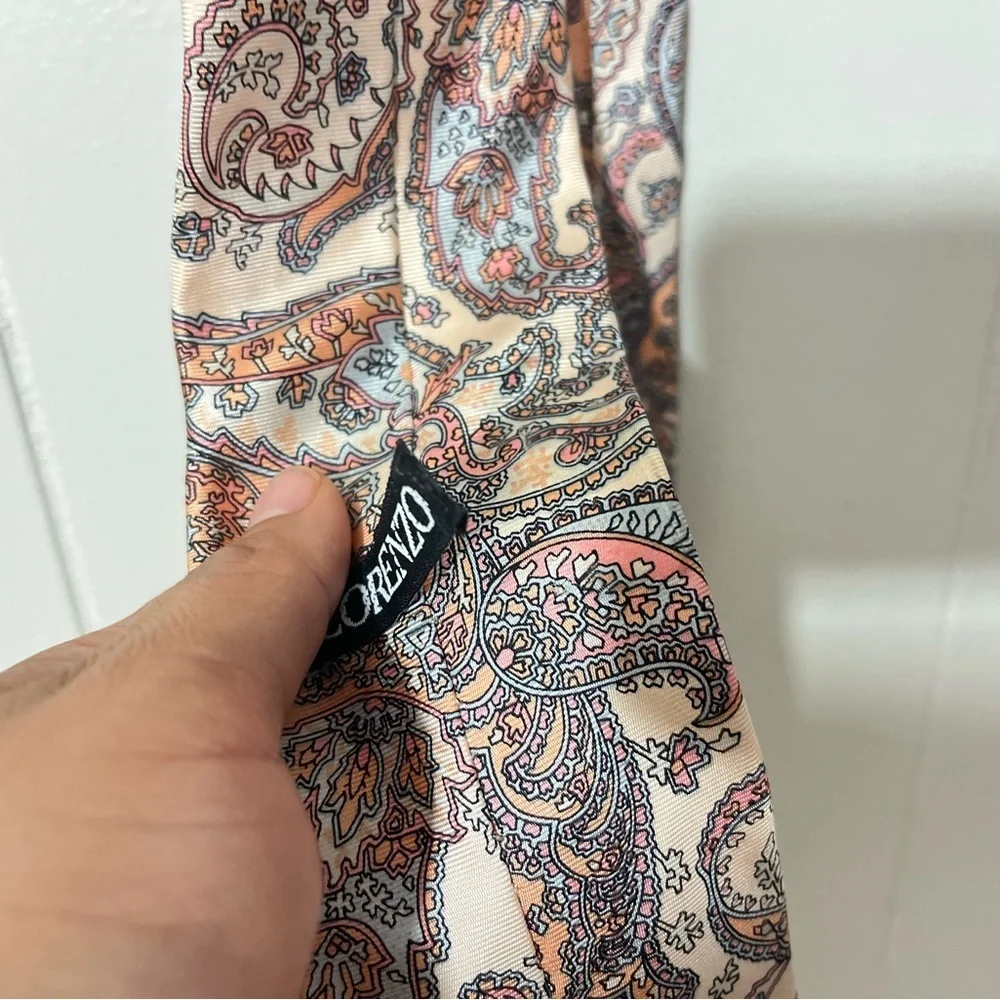 Lorenzo Silk Neck Tie Paisley Made in Italy 100% Silk